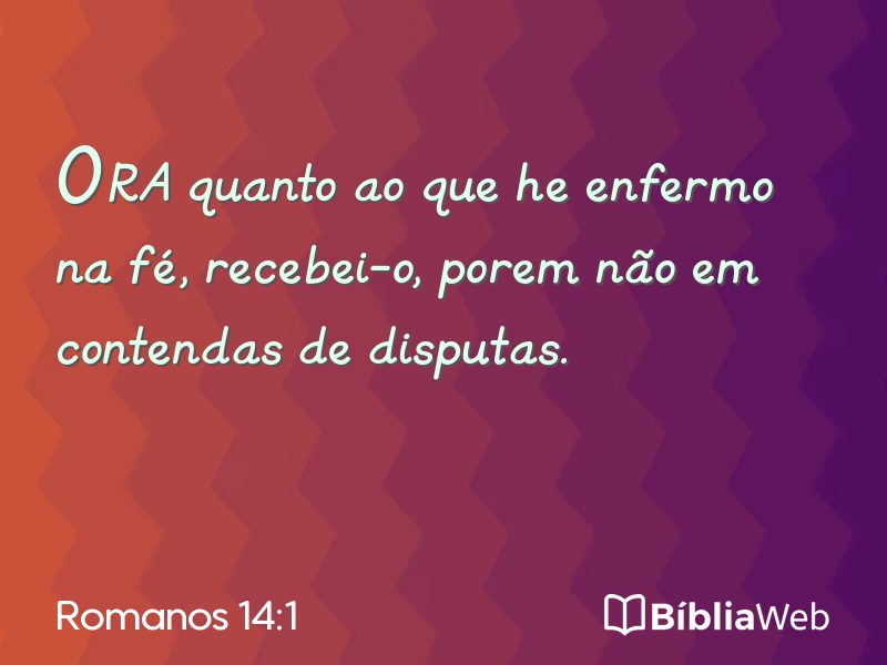 Romanos 14:1 em imagem para compartilhar