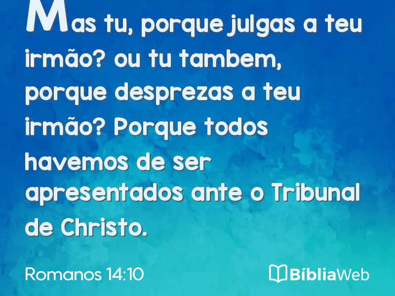 Romanos 14:10 em imagem para compartilhar