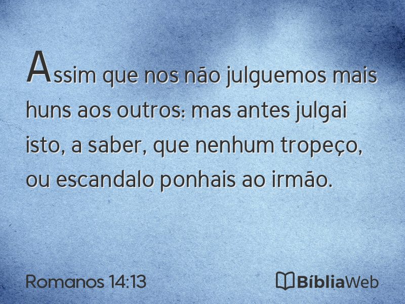 Romanos 14:13 em imagem para compartilhar