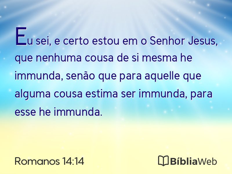 Romanos 14:14 em imagem para compartilhar