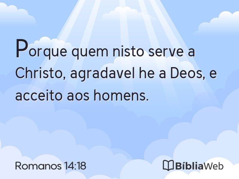 Romanos 14:18 em imagem para compartilhar