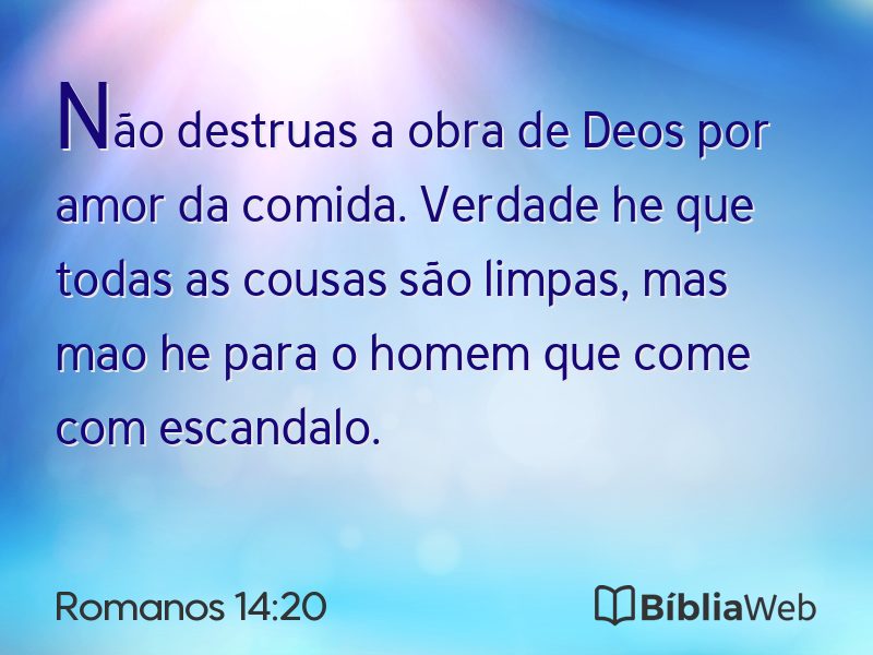 Romanos 14:20 em imagem para compartilhar