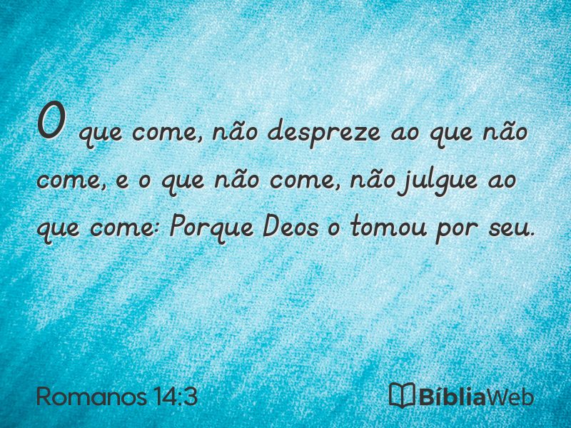 Romanos 14:3 em imagem para compartilhar
