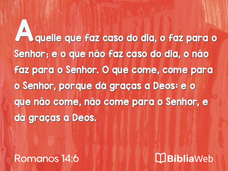 Romanos 14:6 em imagem para compartilhar