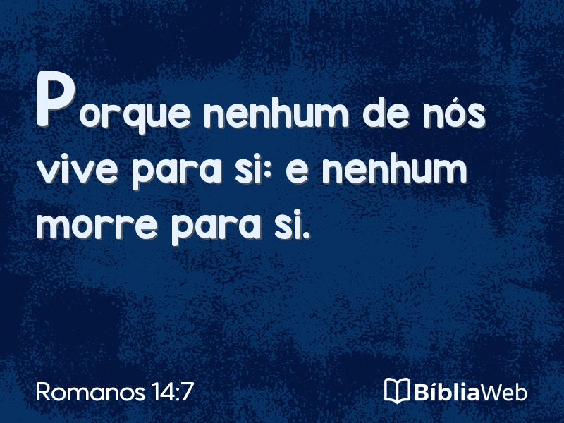 Romanos 14:7 em imagem para compartilhar