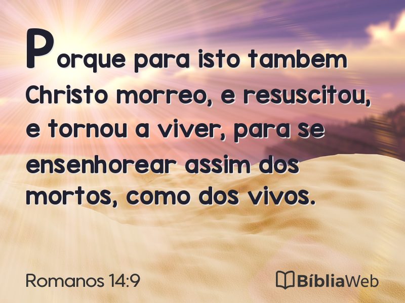Romanos 14:9 em imagem para compartilhar