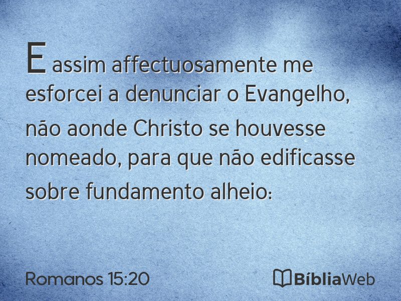 Romanos 15:20 em imagem para compartilhar