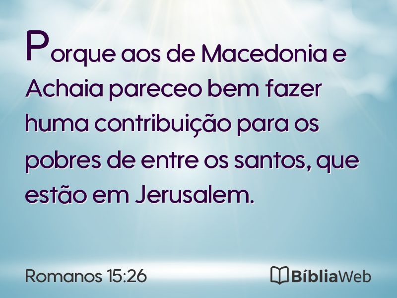 Romanos 15:26 em imagem para compartilhar