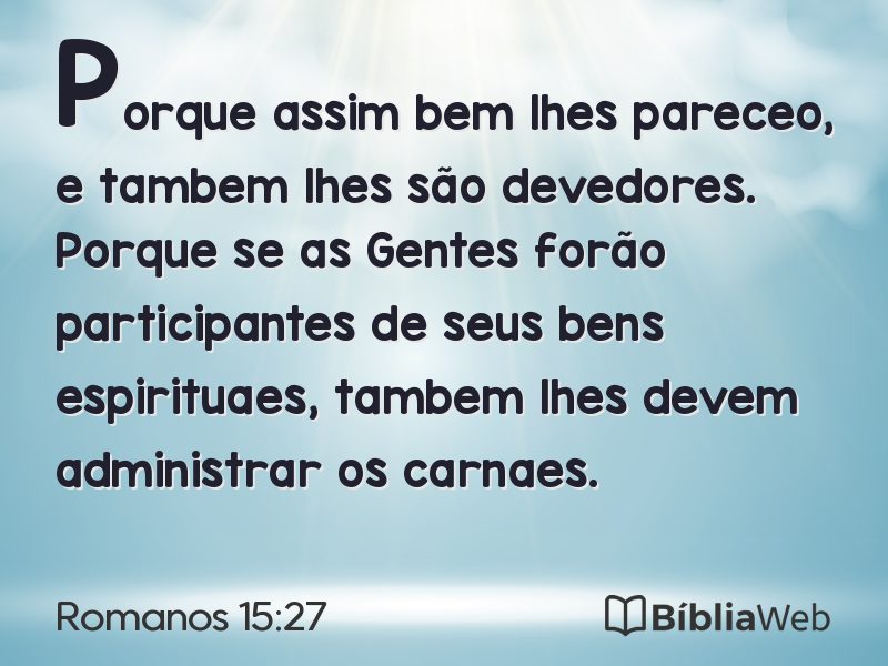 Romanos 15:27 em imagem para compartilhar