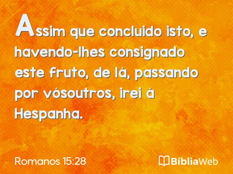 Romanos 15:28 em imagem para compartilhar