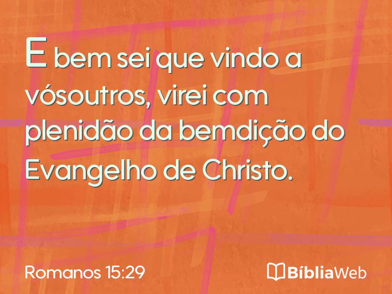 Romanos 15:29 em imagem para compartilhar