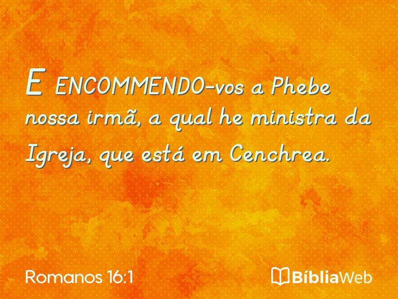 Romanos 16:1 em imagem para compartilhar