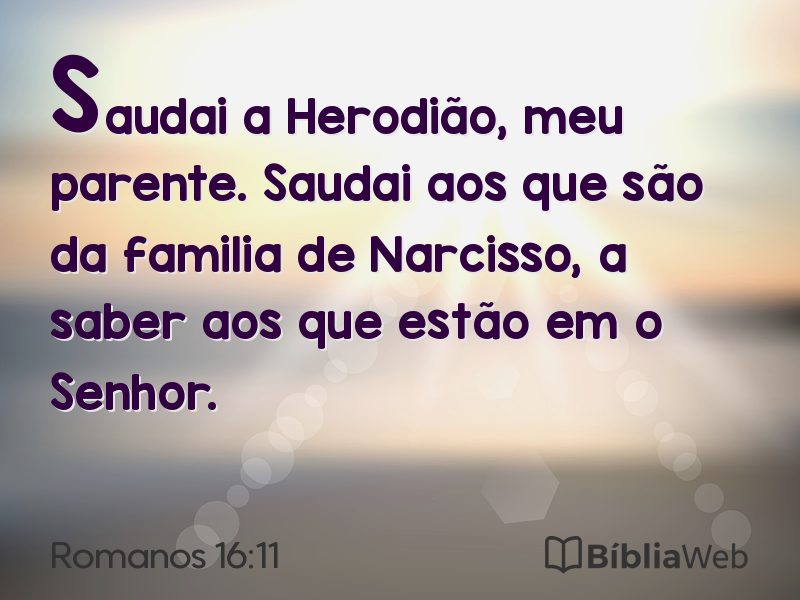 Romanos 16:11 em imagem para compartilhar