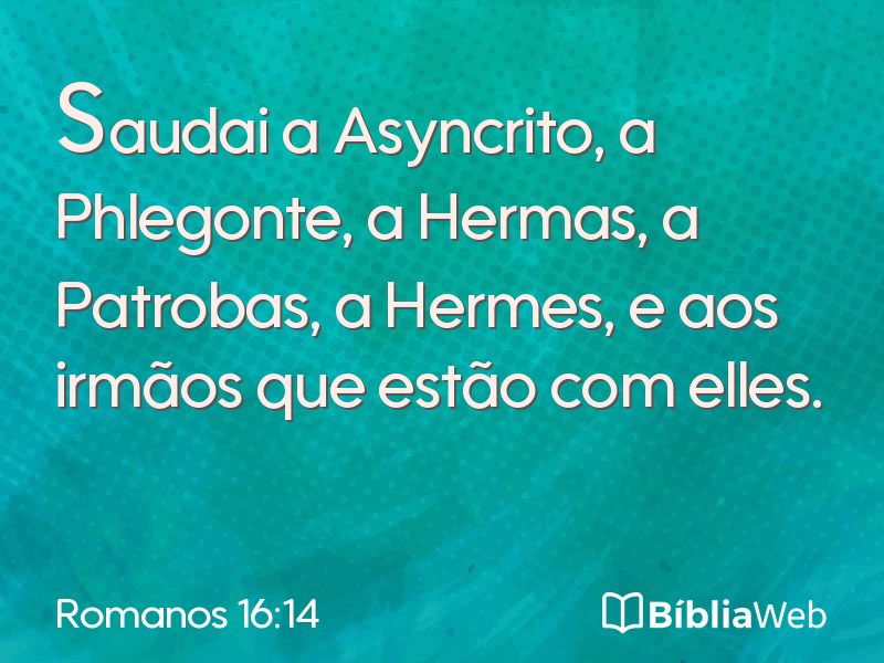 Romanos 16:14 em imagem para compartilhar