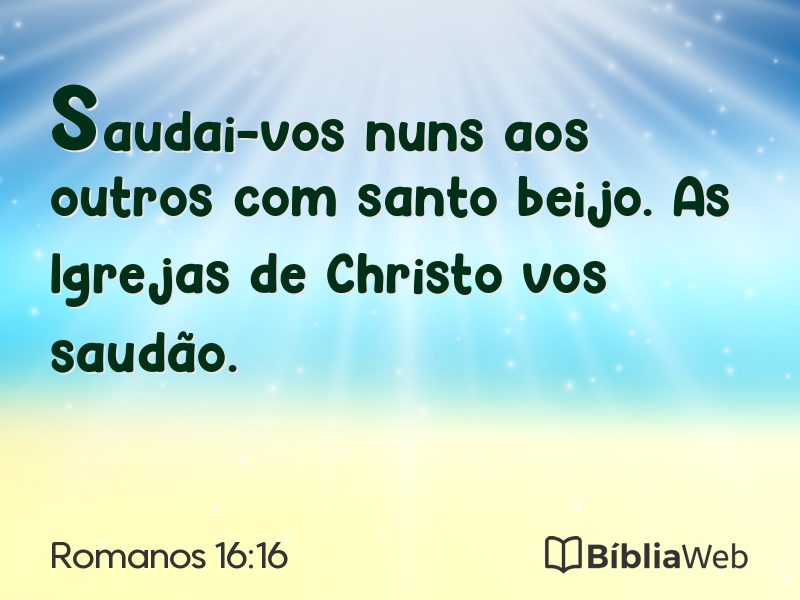 Romanos 16:16 em imagem para compartilhar
