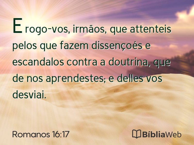 Romanos 16:17 em imagem para compartilhar