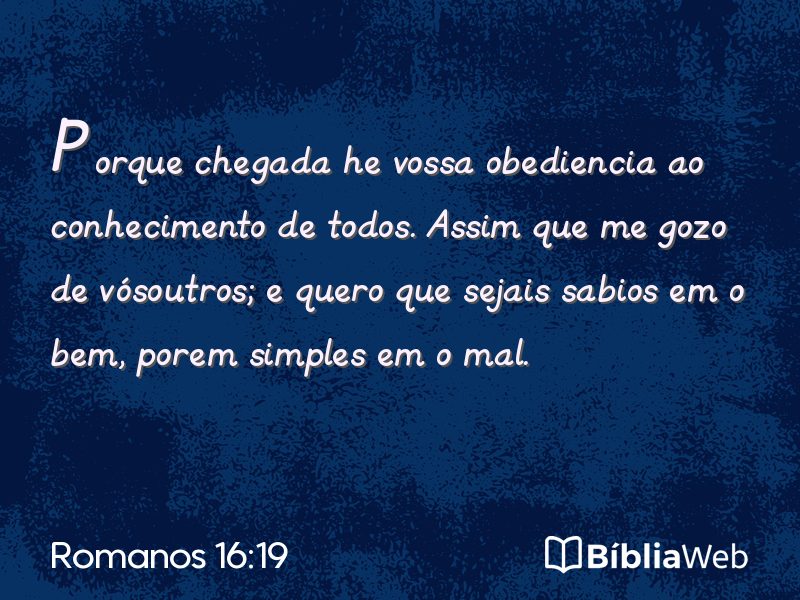 Romanos 16:19 em imagem para compartilhar