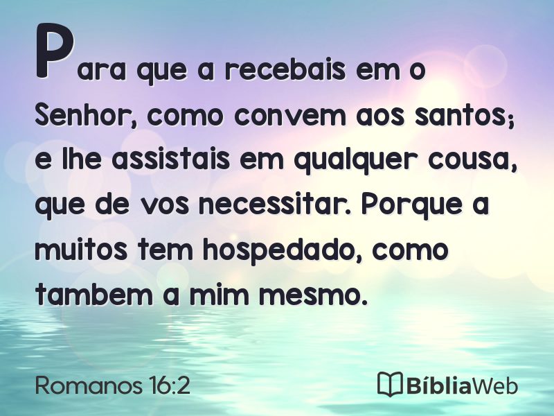 Romanos 16:2 em imagem para compartilhar