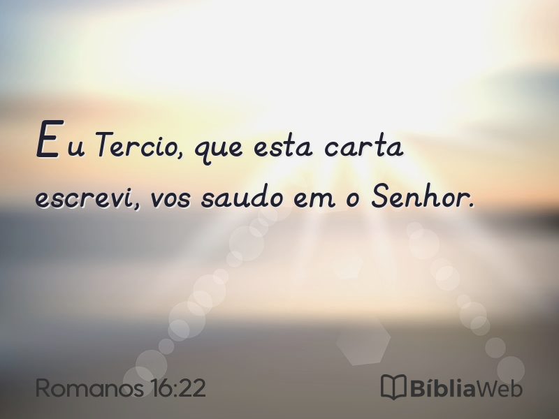Romanos 16:22 em imagem para compartilhar