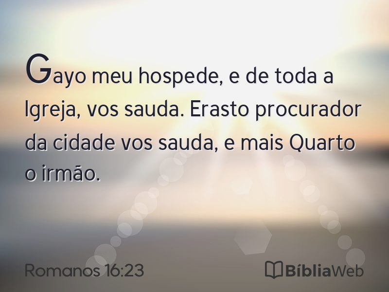 Romanos 16:23 em imagem para compartilhar