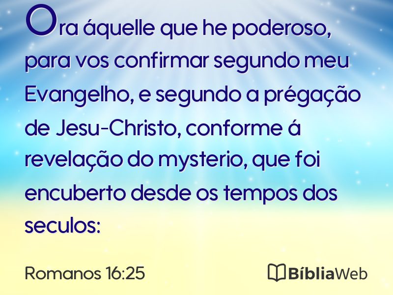 Romanos 16:25 em imagem para compartilhar