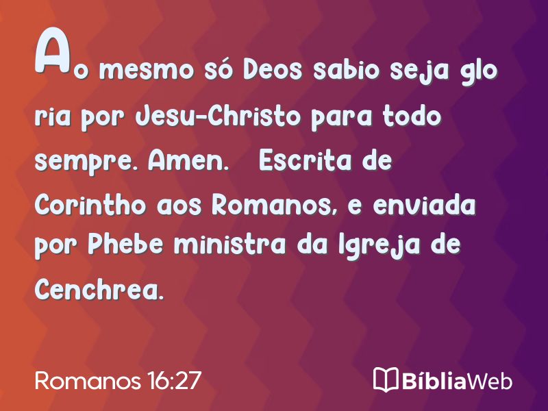 Romanos 16:27 em imagem para compartilhar