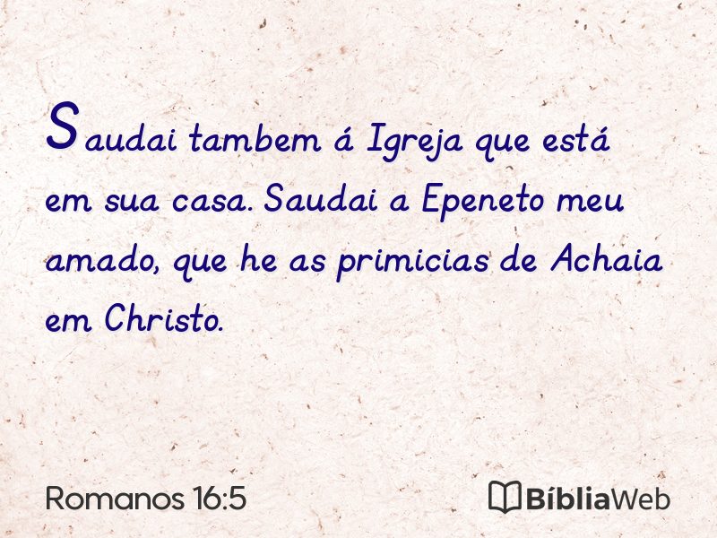 Romanos 16:5 em imagem para compartilhar