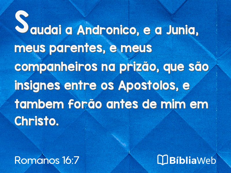Romanos 16:7 em imagem para compartilhar
