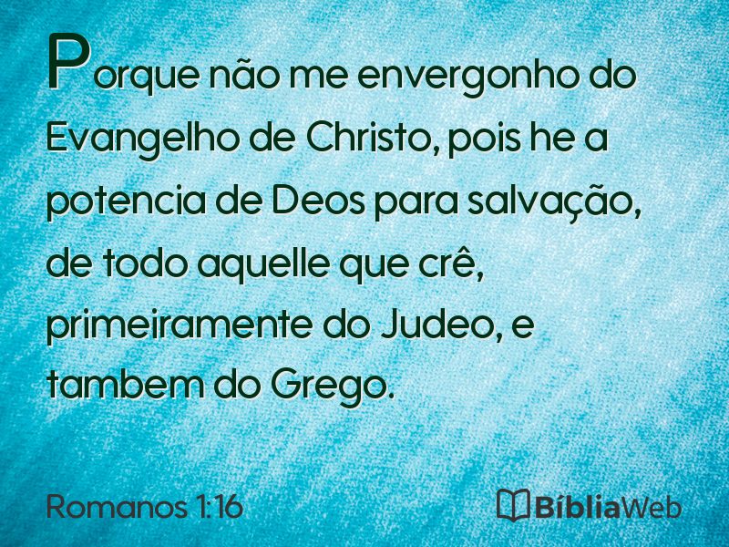 Romanos 1:16 em imagem para compartilhar