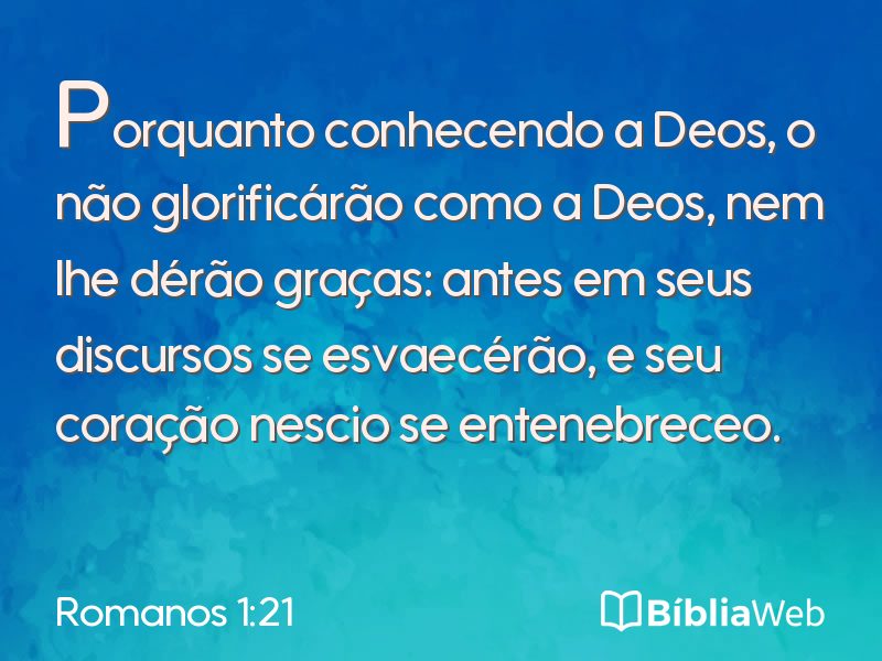 Romanos 1:21 em imagem para compartilhar