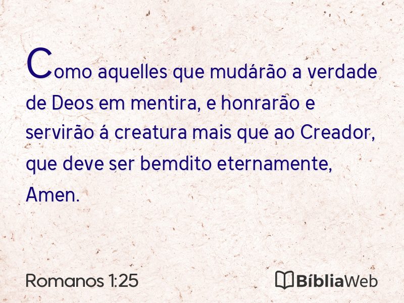 Romanos 1:25 em imagem para compartilhar