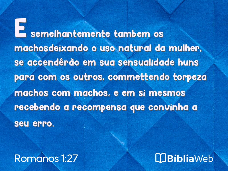 Romanos 1:27 em imagem para compartilhar