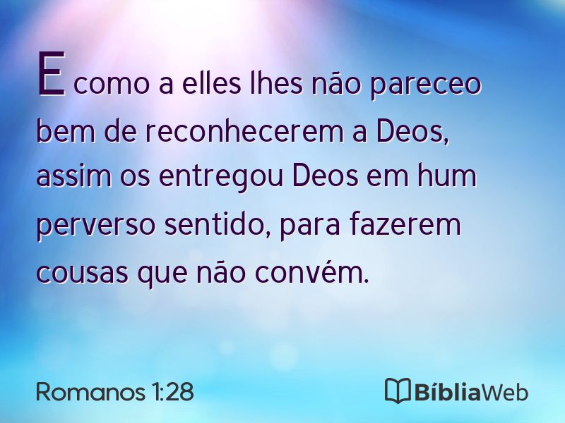 Romanos 1:28 em imagem para compartilhar
