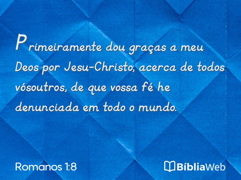 Romanos 1:8 em imagem para compartilhar