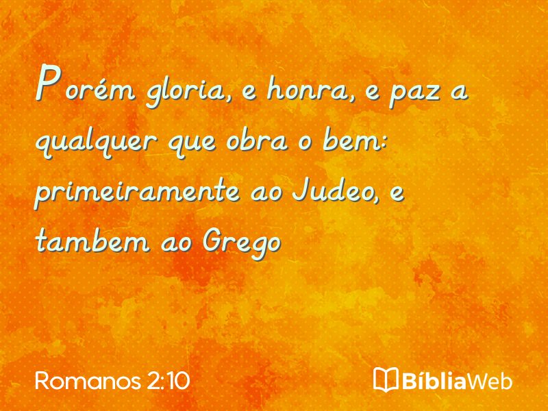 Romanos 2:10 em imagem para compartilhar