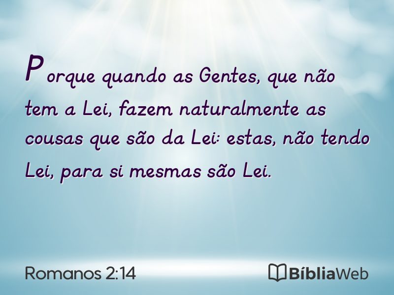 Romanos 2:14 em imagem para compartilhar