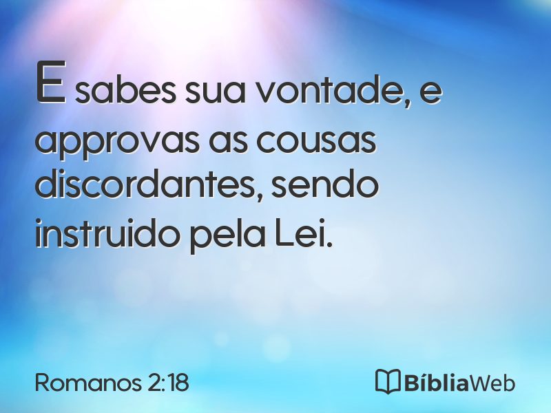 Romanos 2:18 em imagem para compartilhar
