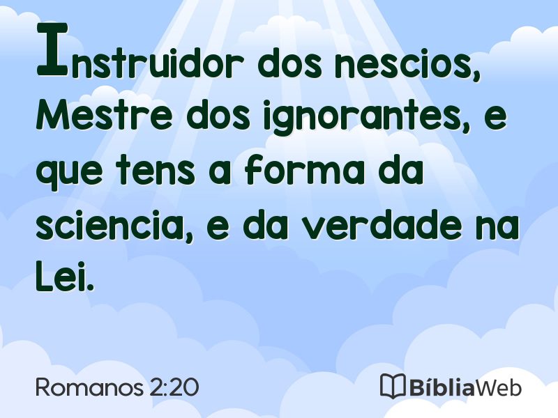 Romanos 2:20 em imagem para compartilhar
