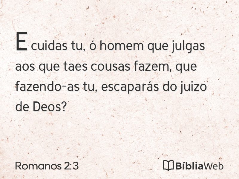 Romanos 2:3 em imagem para compartilhar