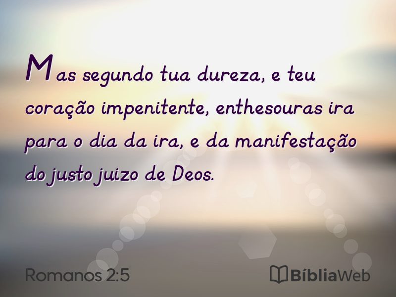 Romanos 2:5 em imagem para compartilhar