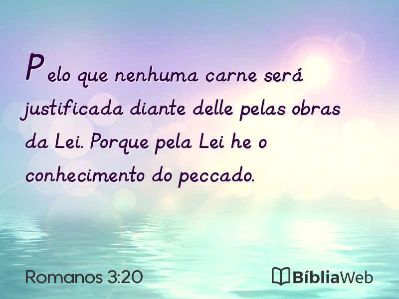 Romanos 3:20 em imagem para compartilhar