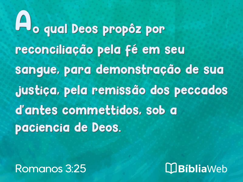 Romanos 3:25 em imagem para compartilhar
