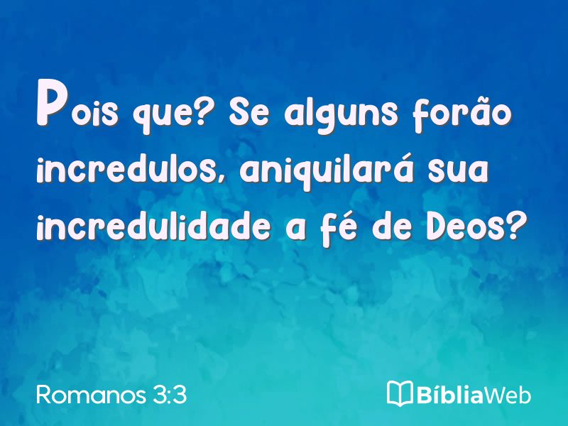 Romanos 3:3 em imagem para compartilhar