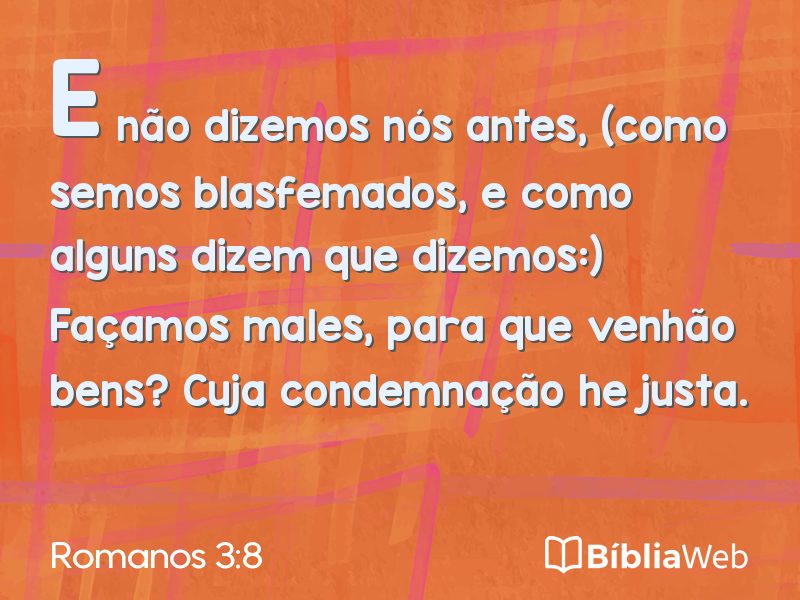 Romanos 3:8 em imagem para compartilhar