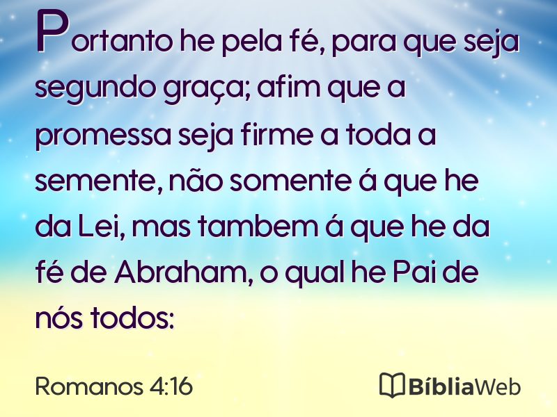 Romanos 4:16 em imagem para compartilhar