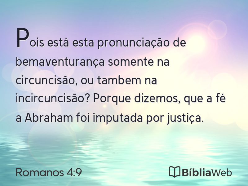 Romanos 4:9 em imagem para compartilhar