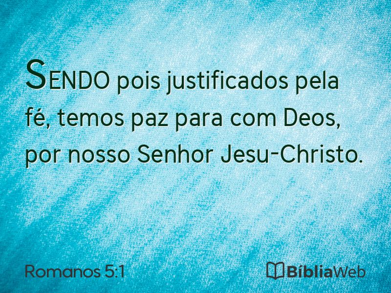 Romanos 5:1 em imagem para compartilhar