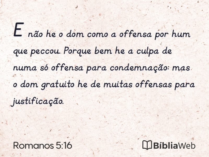 Romanos 5:16 em imagem para compartilhar