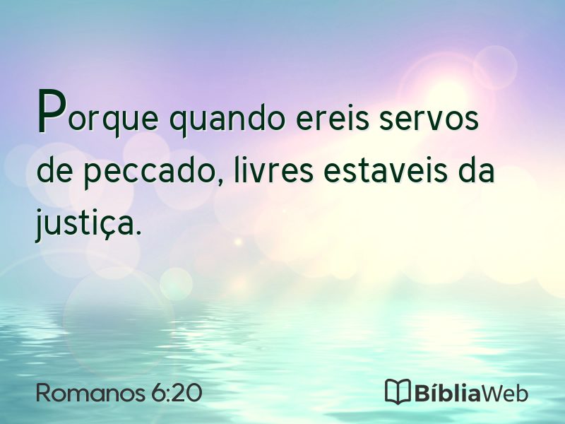 Romanos 6:20 em imagem para compartilhar
