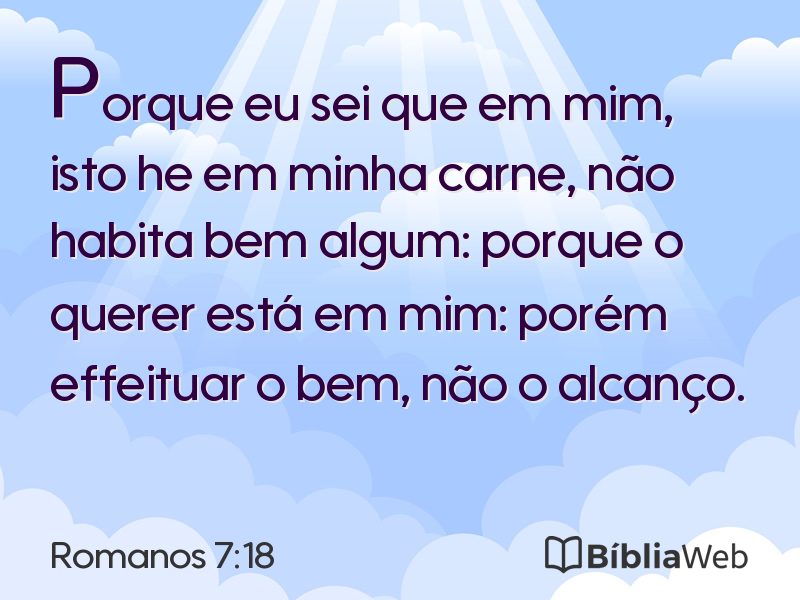 Romanos 7:18 em imagem para compartilhar